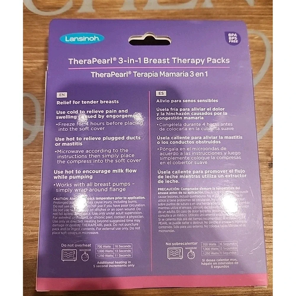 Lansinoh TheraPearl 3-in-1 Breast Therapy 2 reusable packs & covers Plus Samples